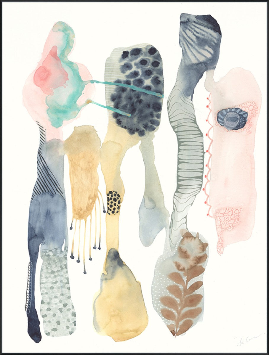 Natural Watercolor I, 40" x 53", Black frame