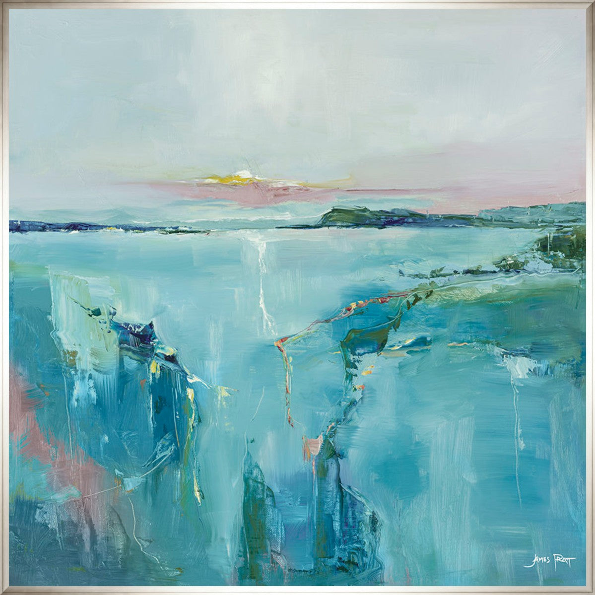 Lunar Tide 24" x 24" Silver frame