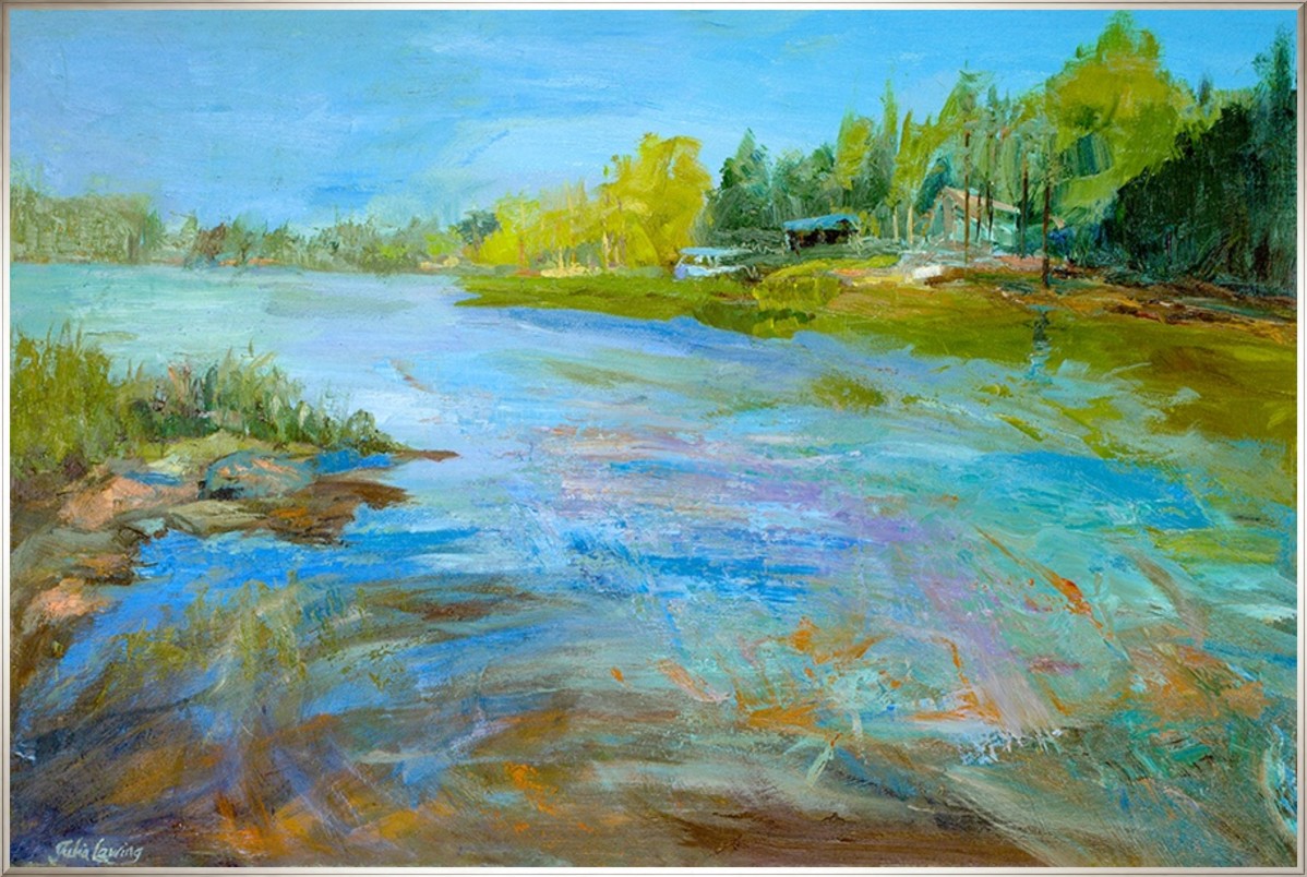 Tranquil Retreat 45" x 30" Silver frame