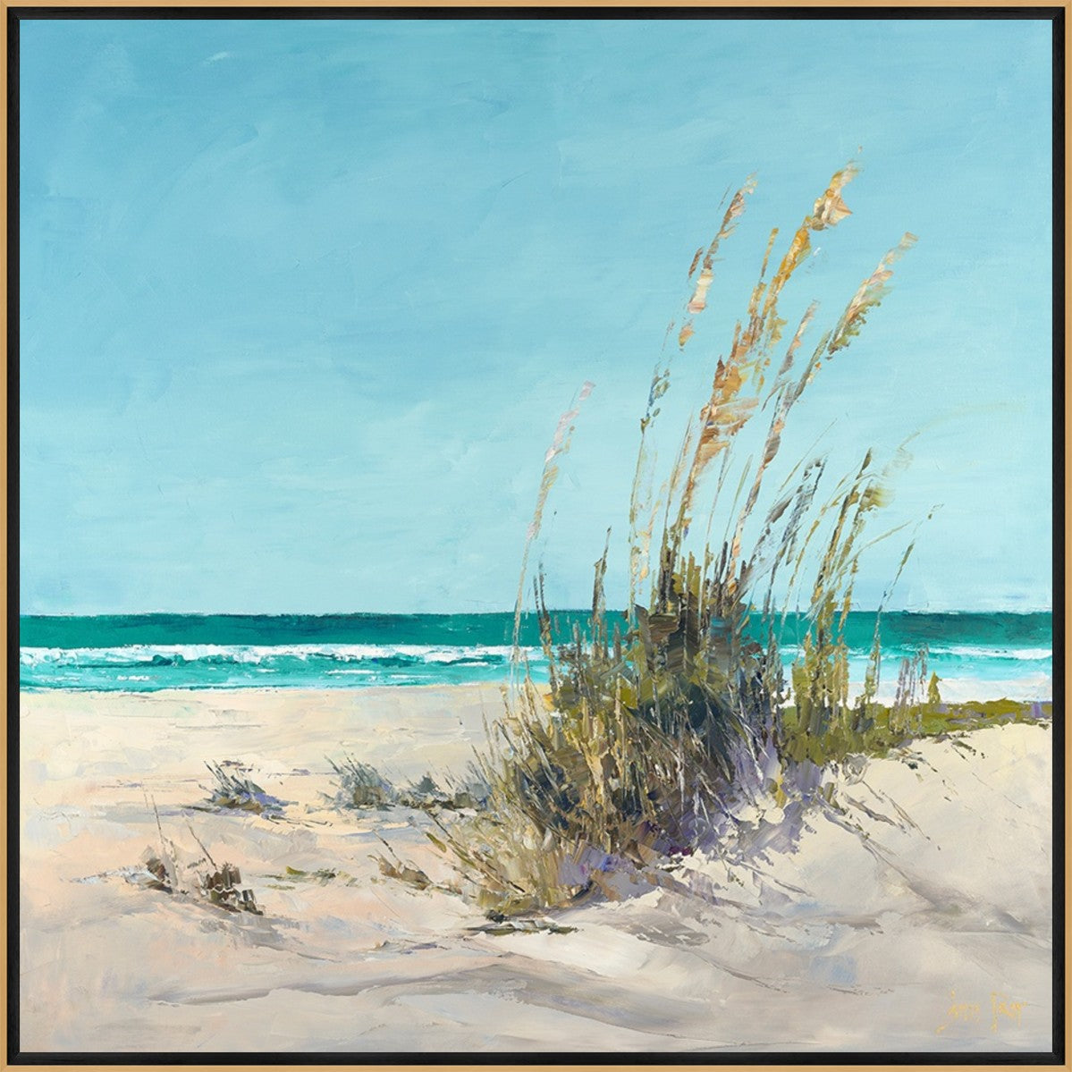 Saltwind Rise 16" x 16" Gold frame