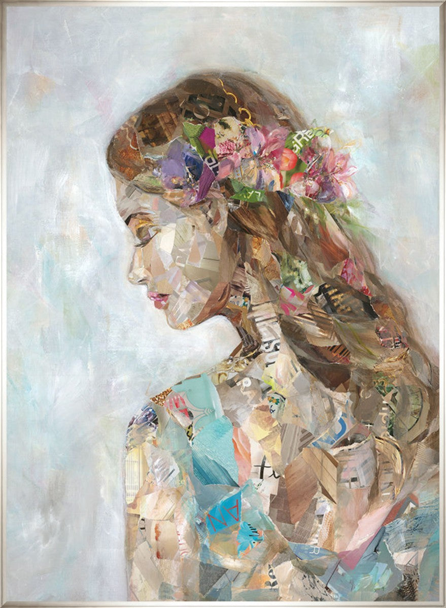 Female Portrait, 24" x 33", Silver frame