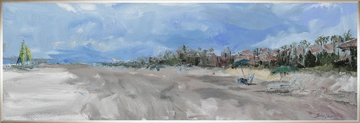 Coastal Escape 48" x 16" Silver frame