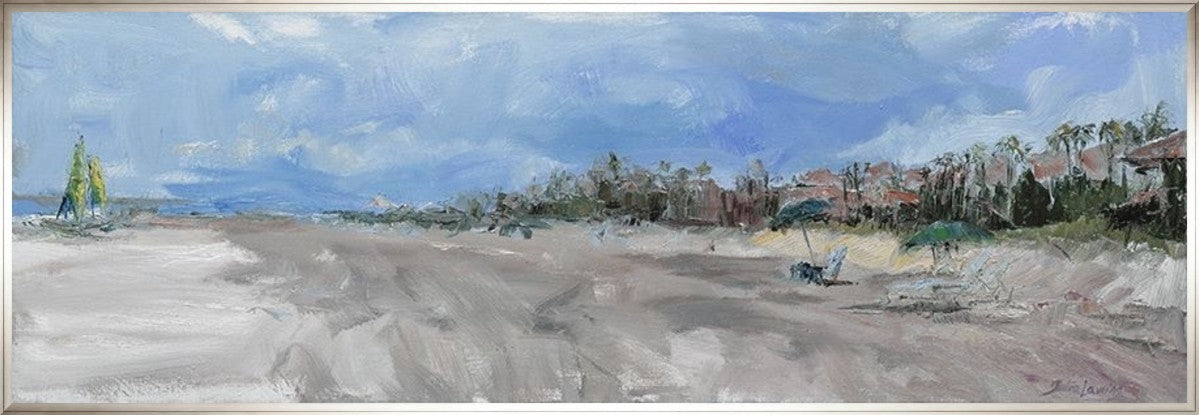 Coastal Escape 36" x 12" Silver frame