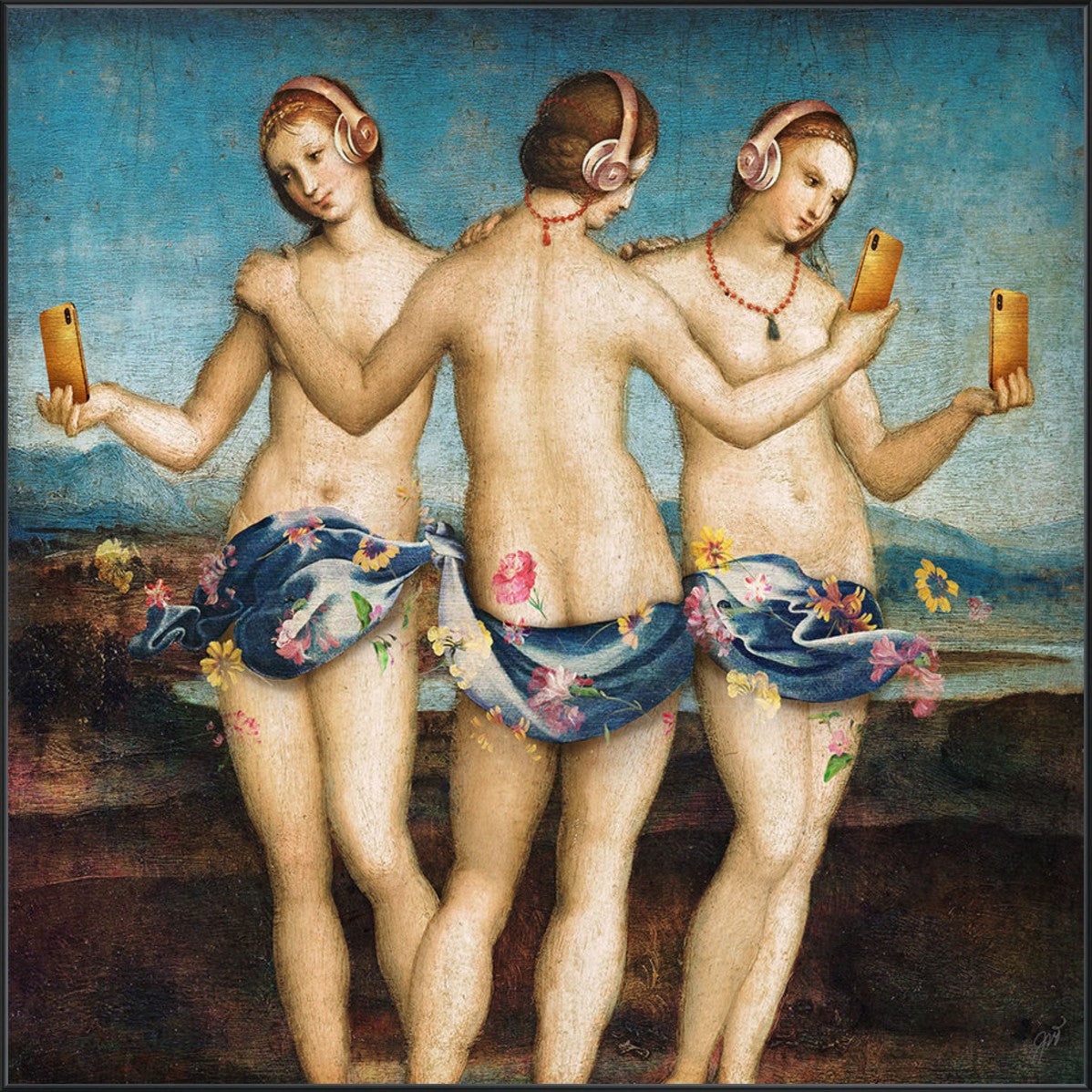 Modern Graces, 47" x 47", Black frame