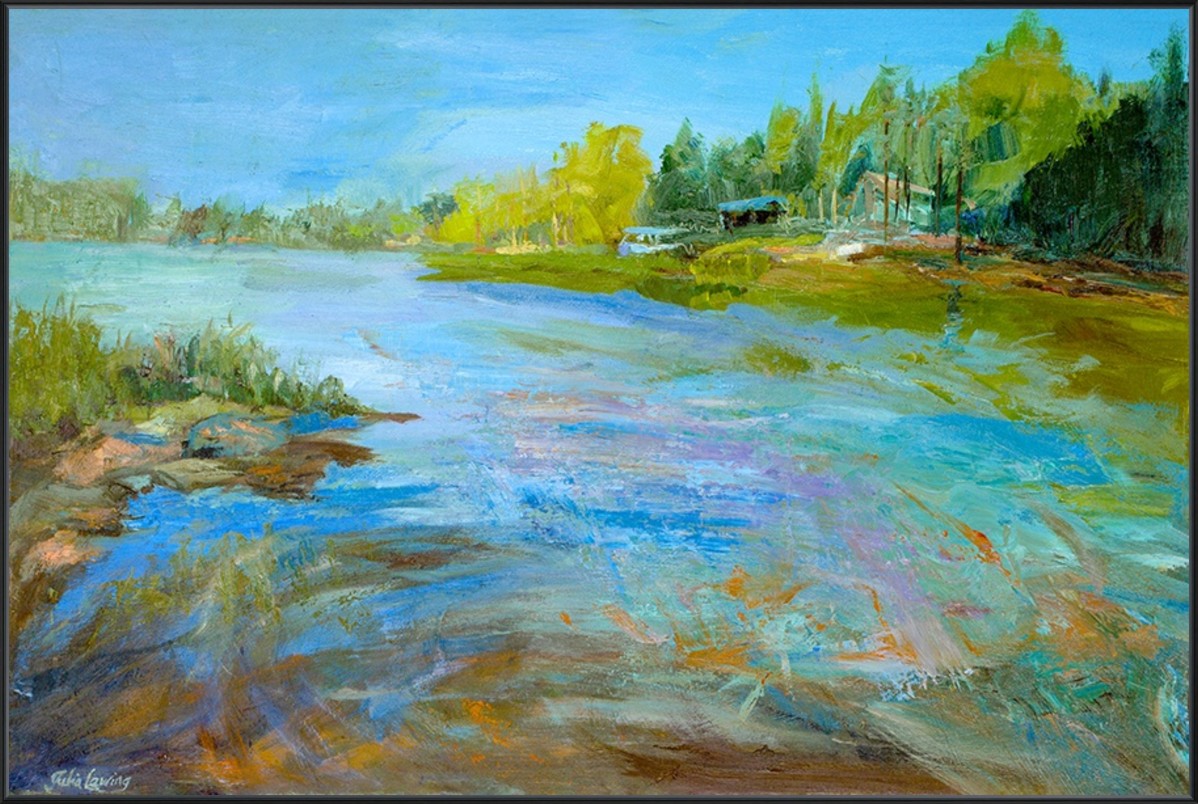 Tranquil Retreat 45" x 30" Black frame