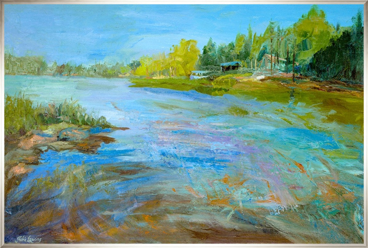 Tranquil Retreat 30" x 20" Silver frame