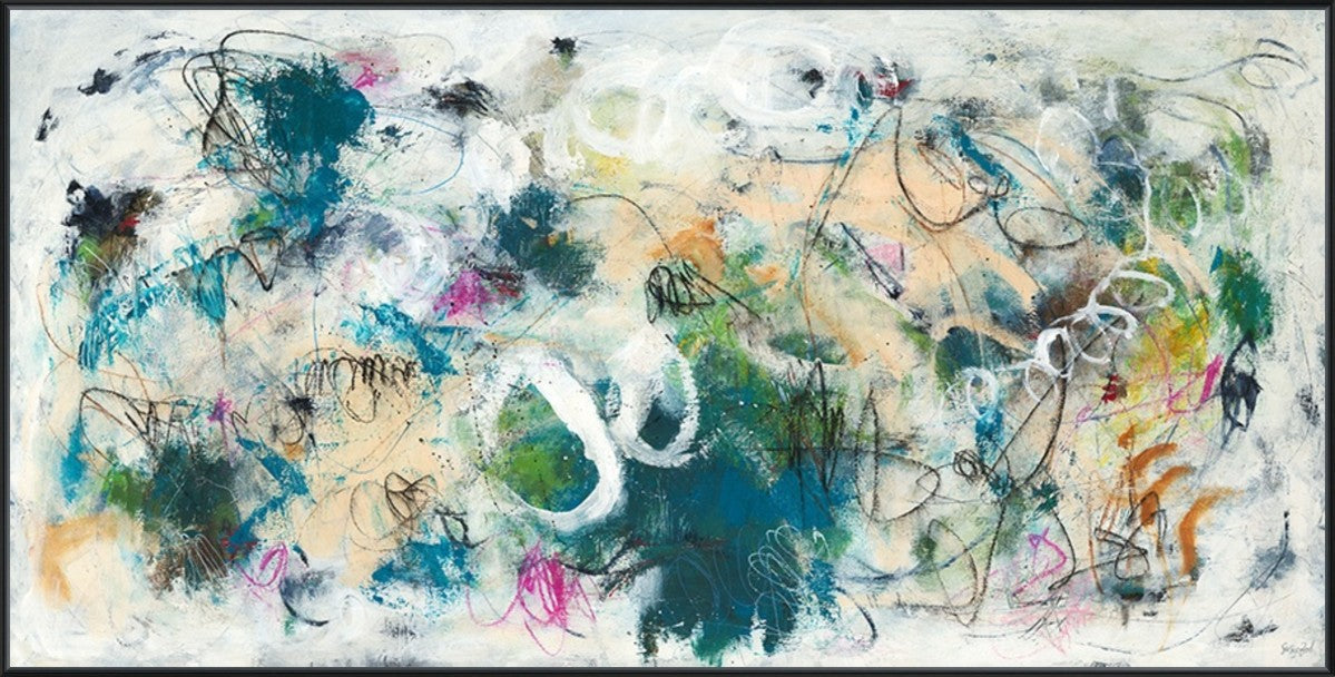 Playful Graffiti, 48" x 24", Black frame