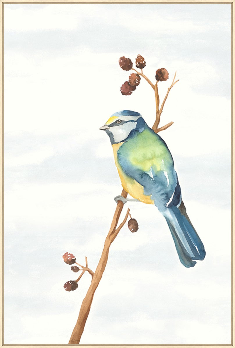 Linen Bird II, 30" x 45", Wood frame