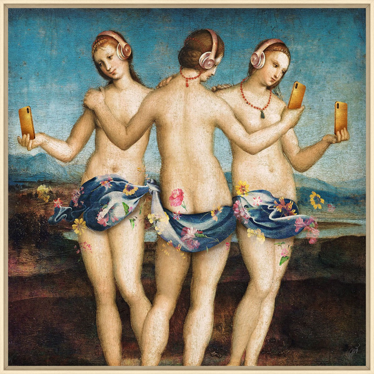 Modern Graces, 24" x 24", Wood frame