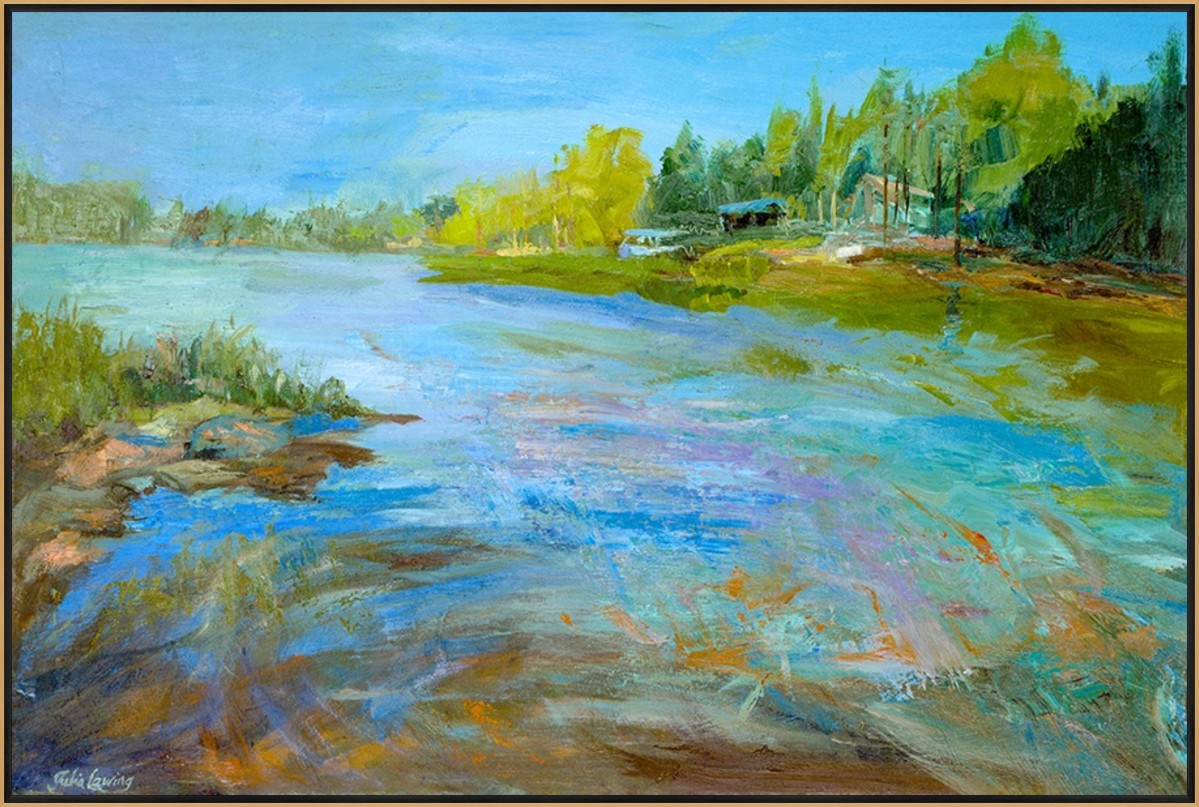 Tranquil Retreat 30" x 20" Gold frame