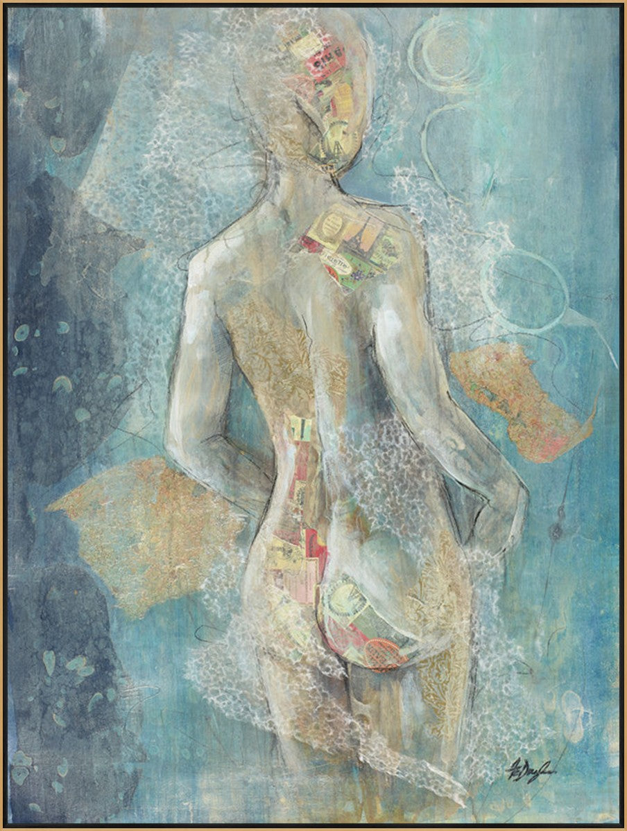 Dreamy Figure I, 24" x 32", Gold frame