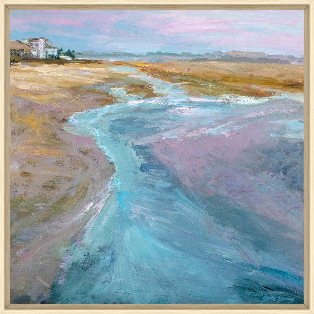 A Journey Through Sands and Waves 16" x 16" Wood frame