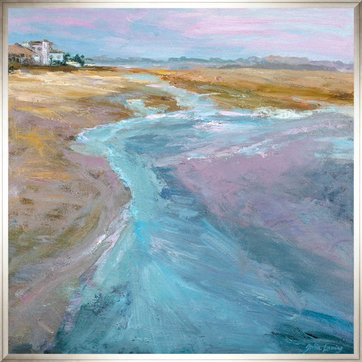 A Journey Through Sands and Waves 16" x 16" Silver frame
