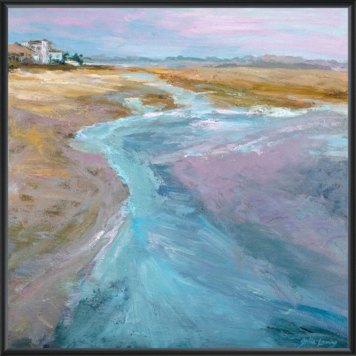 A Journey Through Sands and Waves 16" x 16" Black frame