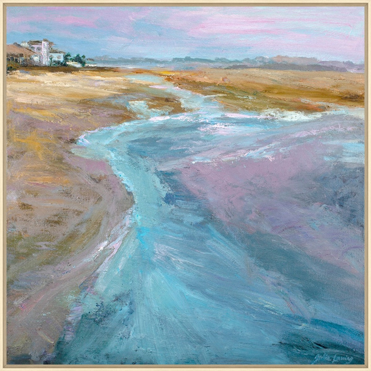 A Journey Through Sands and Waves 30" x 30" Wood frame