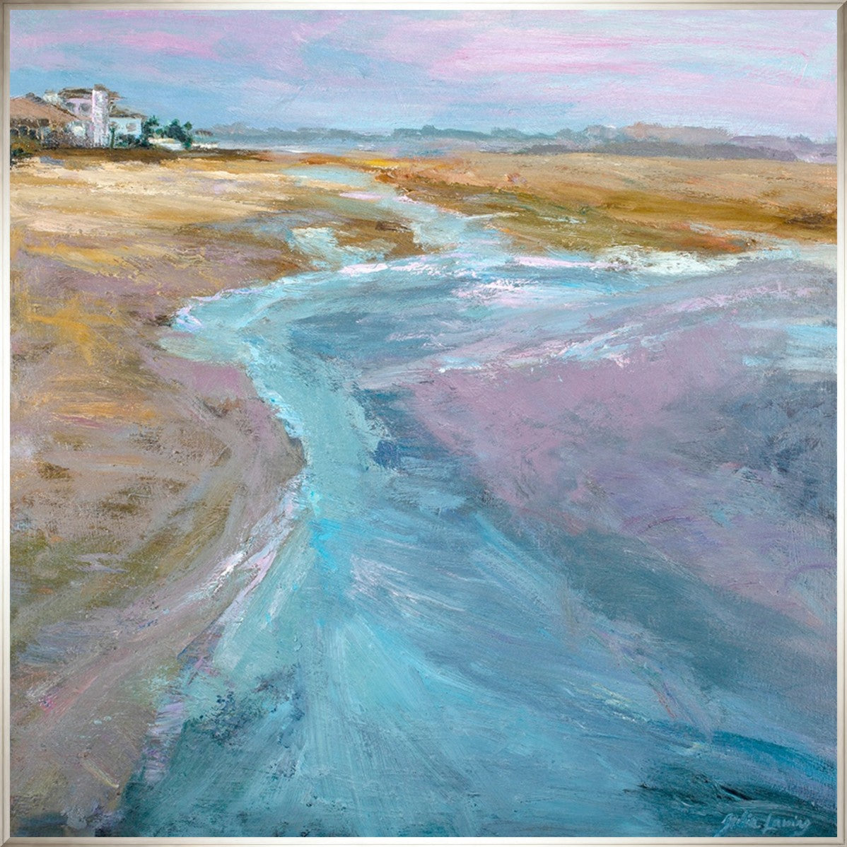 A Journey Through Sands and Waves 30" x 30" Silver frame
