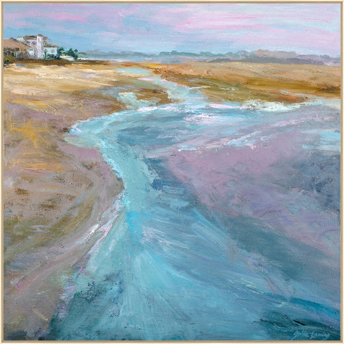 A Journey Through Sands and Waves 54" x 54" Wood frame