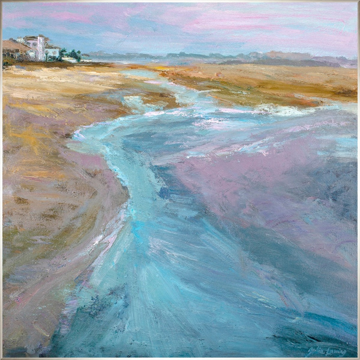 A Journey Through Sands and Waves 54" x 54" Silver frame