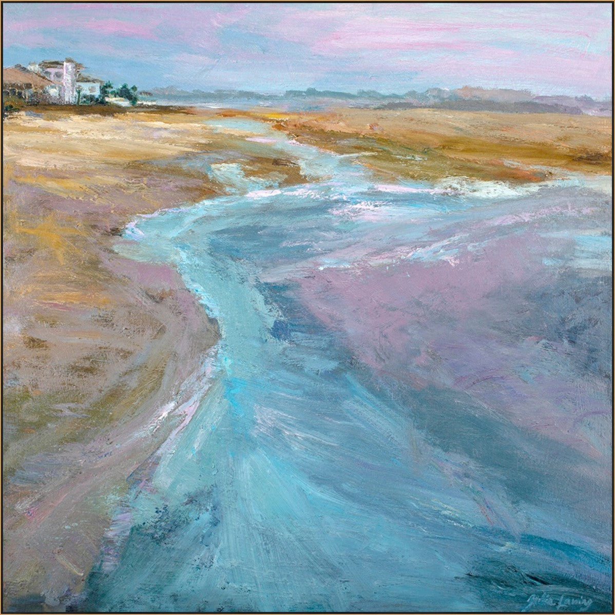 A Journey Through Sands and Waves 54" x 54" Gold frame