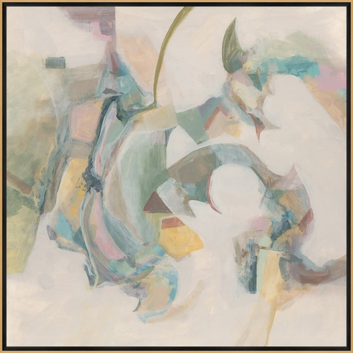 Whispering Current 16" x 16" Gold frame