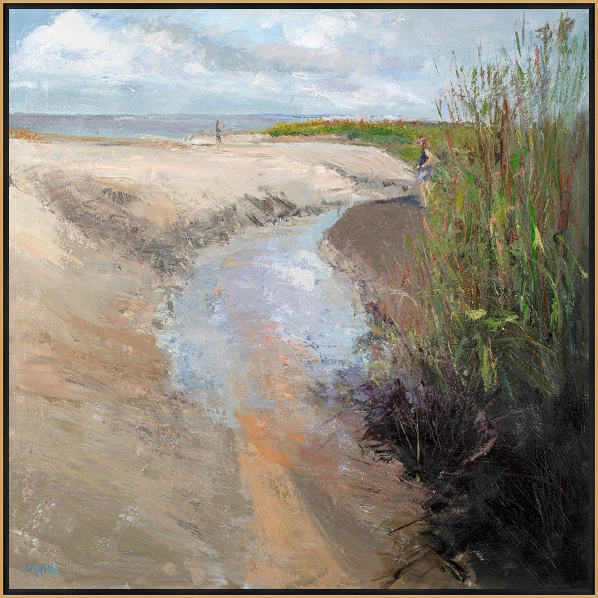 Coastal Passage 20" x 20" Gold frame