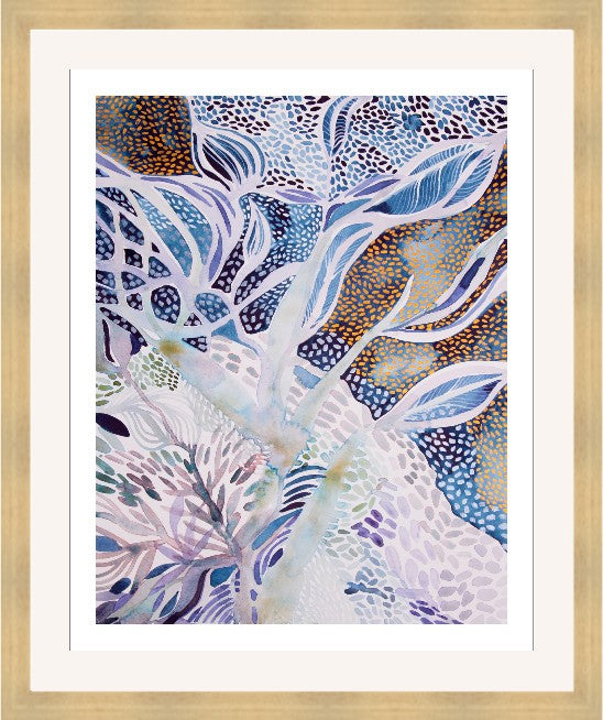 Underwater Abstract I, 31" x 37", Blonde Maple wood frame