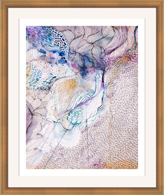 Underwater Abstract II, 31" x 37", Gold frame
