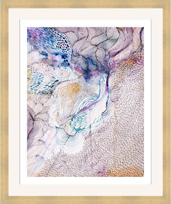 Underwater Abstract II, 31" x 37", Blonde Maple wood frame