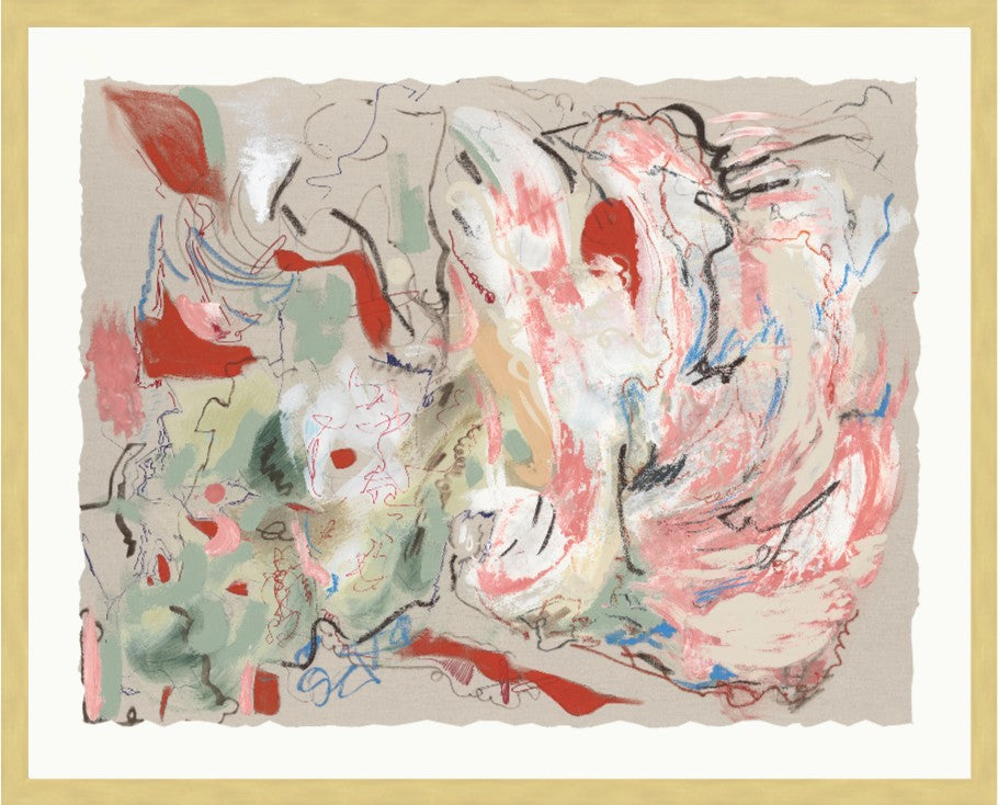 Crimson Rhapsody, 37" x 30", Gold frame