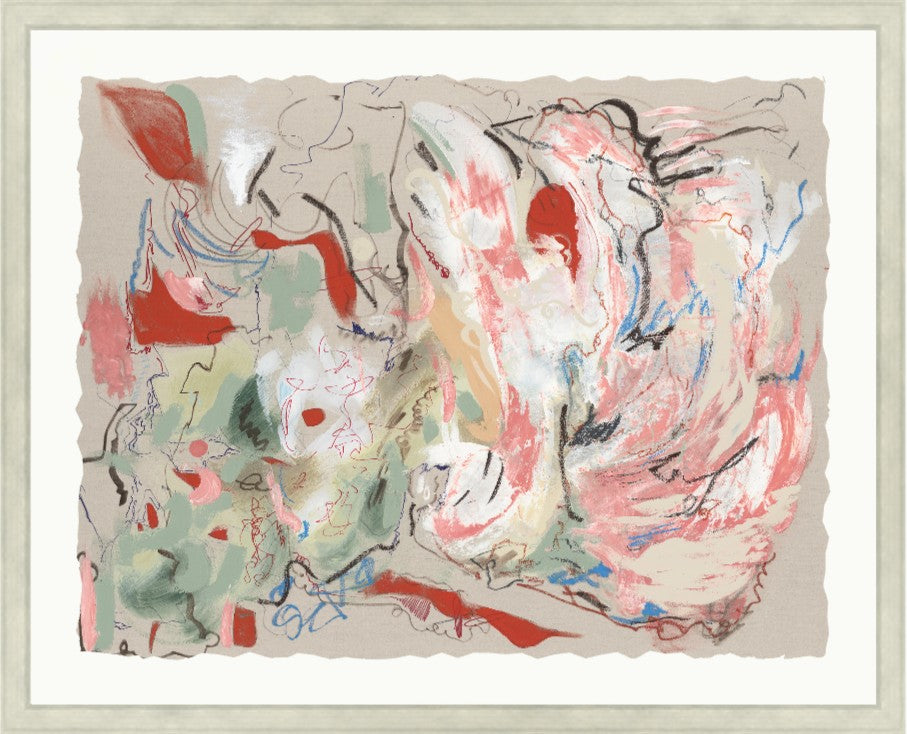 Crimson Rhapsody, 37" x 30", Silver frame