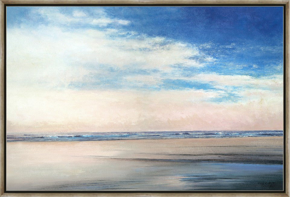 Beach Reflections, 48" x 32", Gold frame