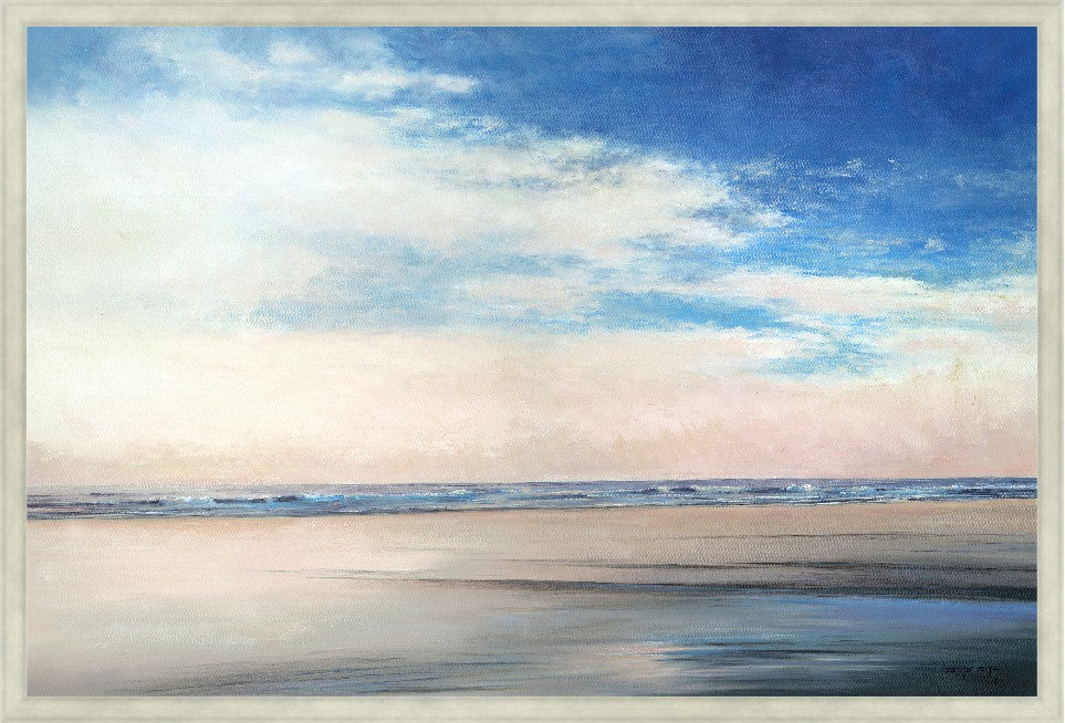 Beach Reflections, 48" x 32", Silver frame