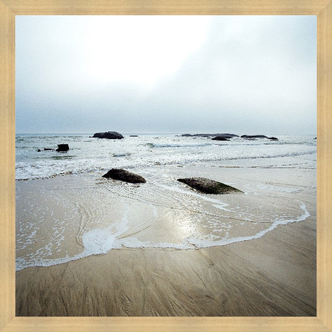 Graceful Tide, 30" x 30", Blonde Maple wood frame