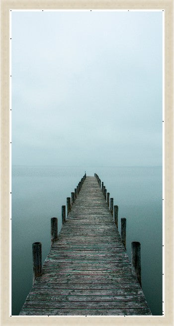 Pathway to Stillness, 26" x 51", Silver frame