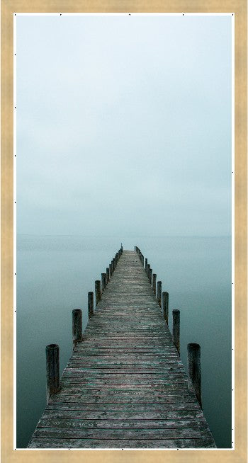 Pathway to Stillness, 26" x 51", Blonde Maple wood frame