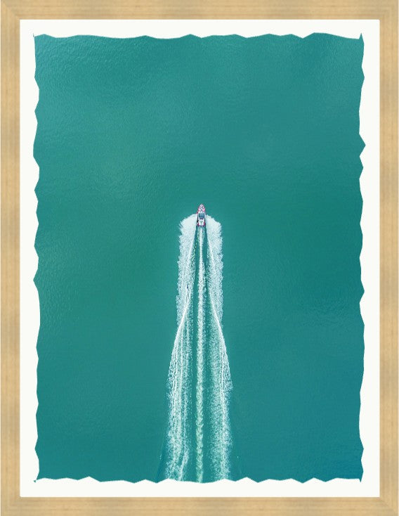 Boat Wake, 31" x 40", Blonde Maple wood frame