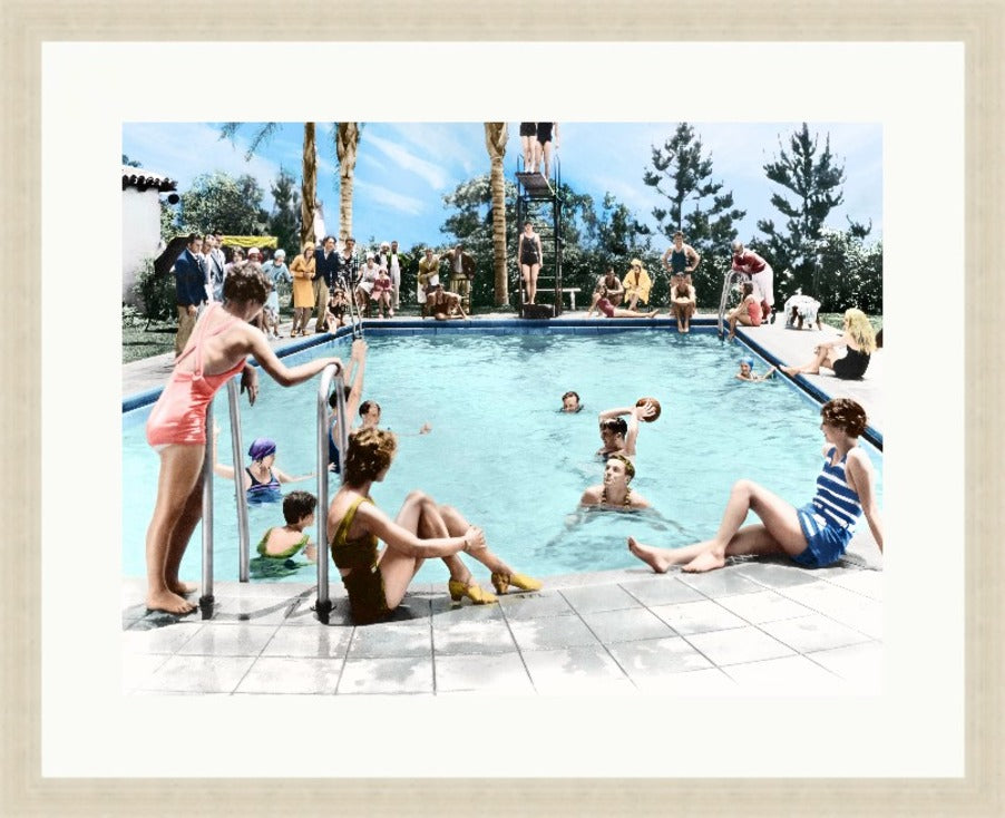 Pool Party, 38" x 31", Silver frame