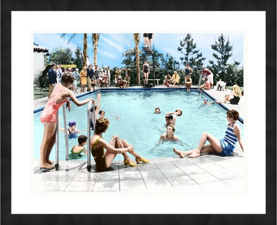 Pool Party, 38" x 31", Black frame