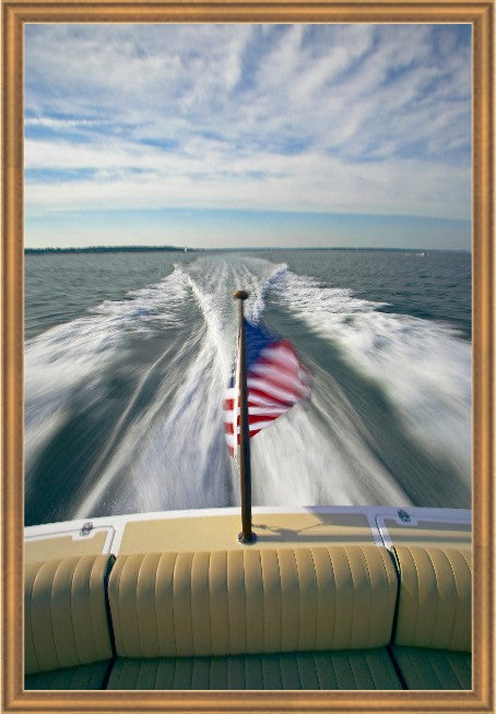Sovereign Wake, 29" x 43", Gold frame