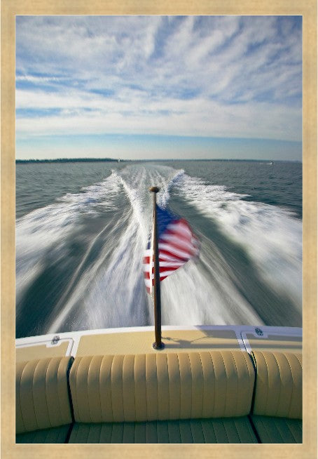 Sovereign Wake, 29" x 43", Blonde Maple wood frame